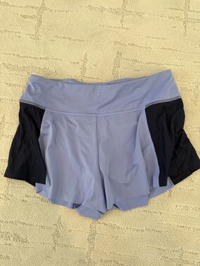 Athleta Lavender Athletic swim Shorts with Black Side Panels